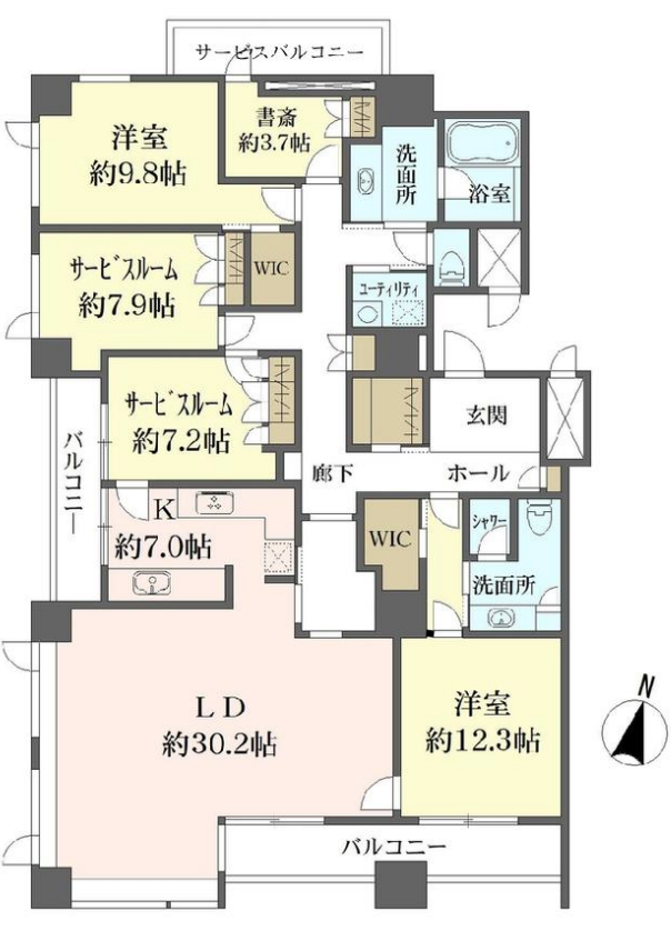 パレスビュー四番町 - 間取り図 パレスビュー四番町